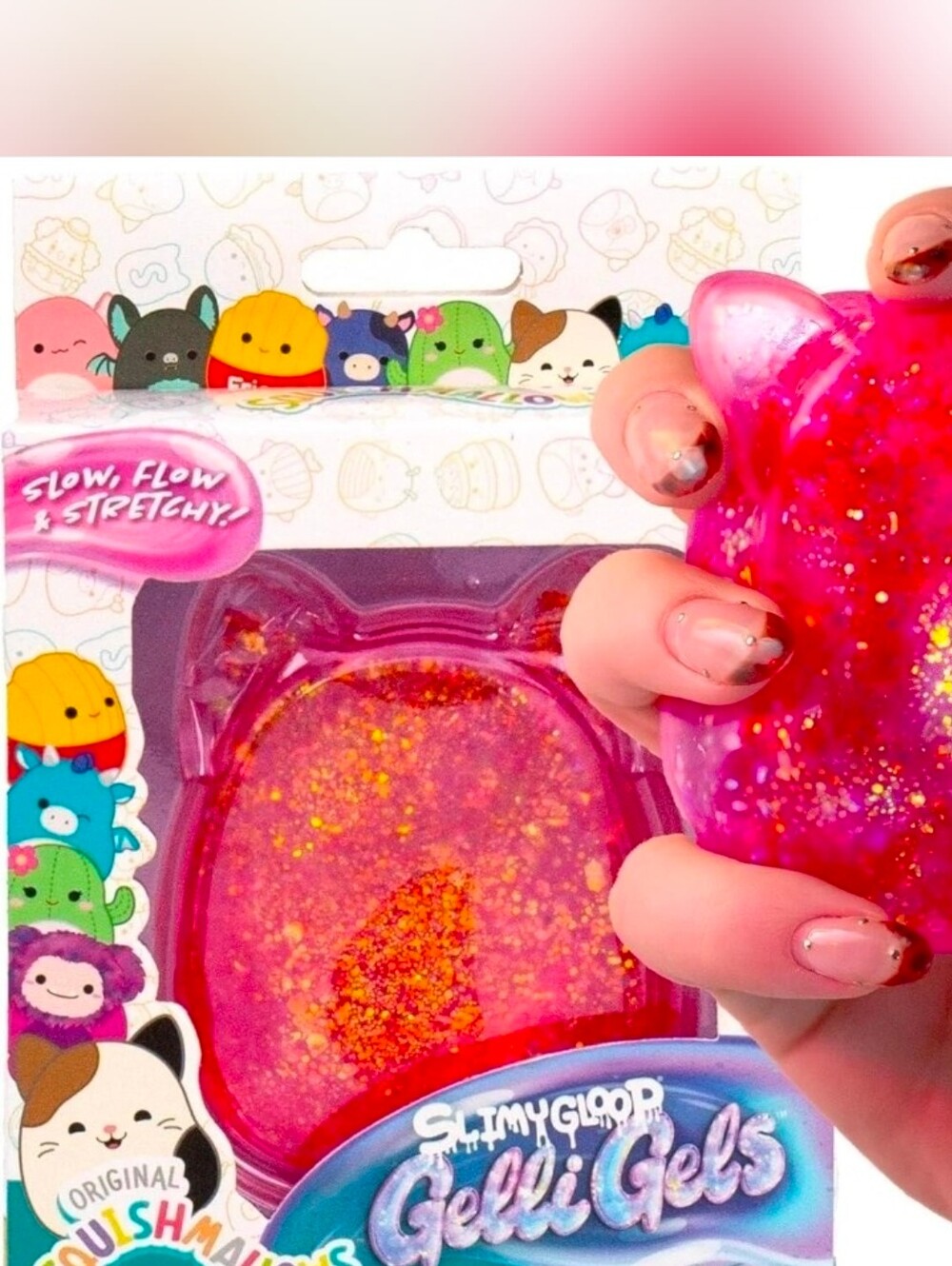 Squishmallows Pink Glitter Gelli Gels SQUISHY Kids Toy